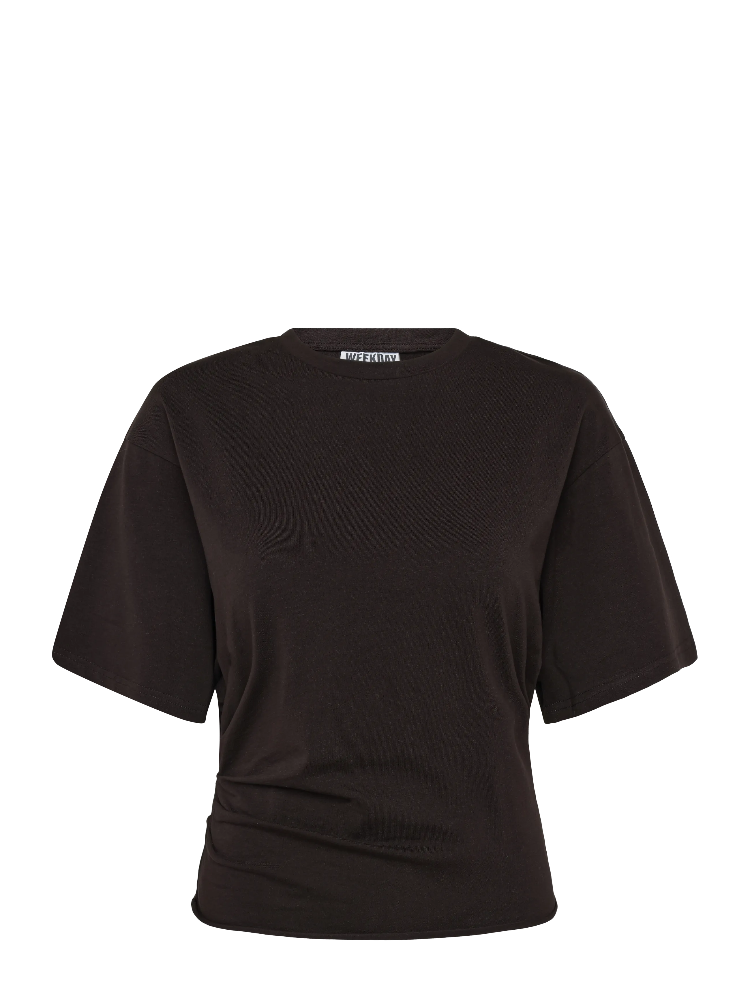 Weekday Sharon Draped T-shirt - Kleidung - DARK BROWN / brown