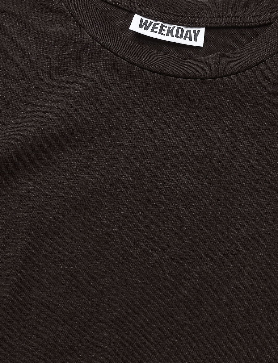 Weekday - Sharon Draped T-shirt - t-särgid - dark brown - 2