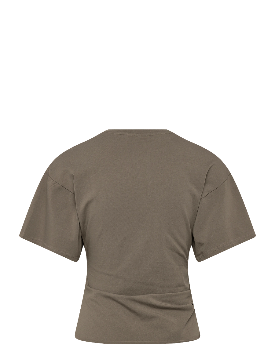 Weekday - Sharon Draped T-shirt - t-shirts - grey - 1