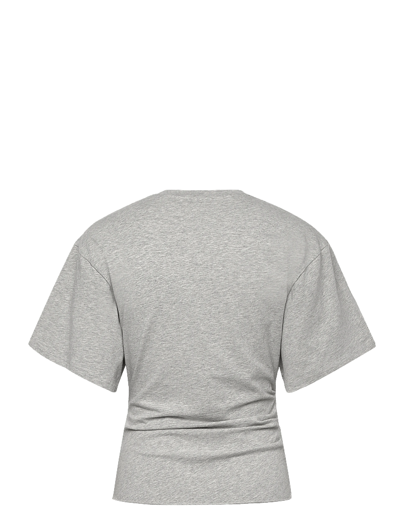 Weekday - Draped Fitted T-shirt - t-särgid - grey melange - 1