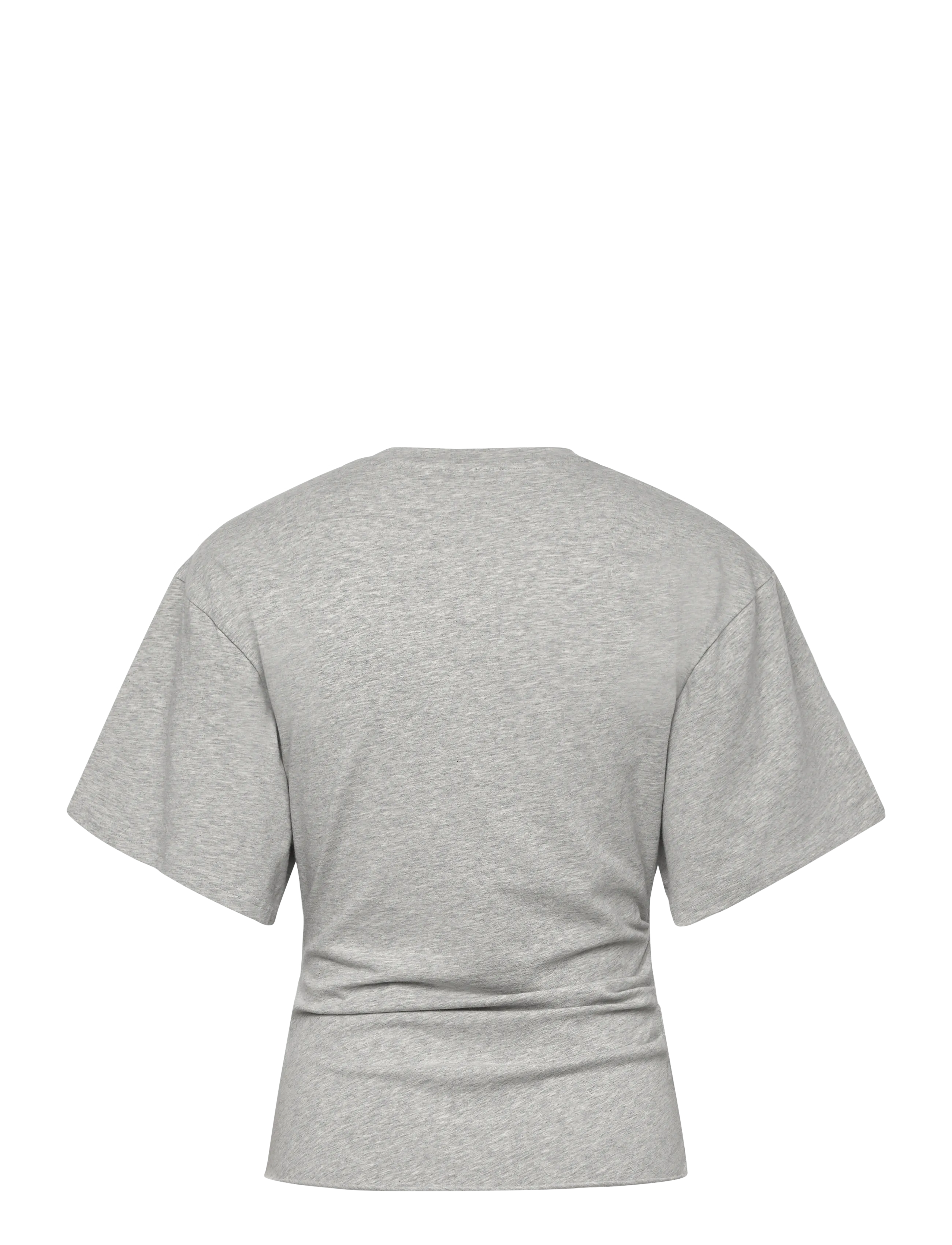 Weekday - Draped Fitted T-shirt - t-shirts - grey melange - 1
