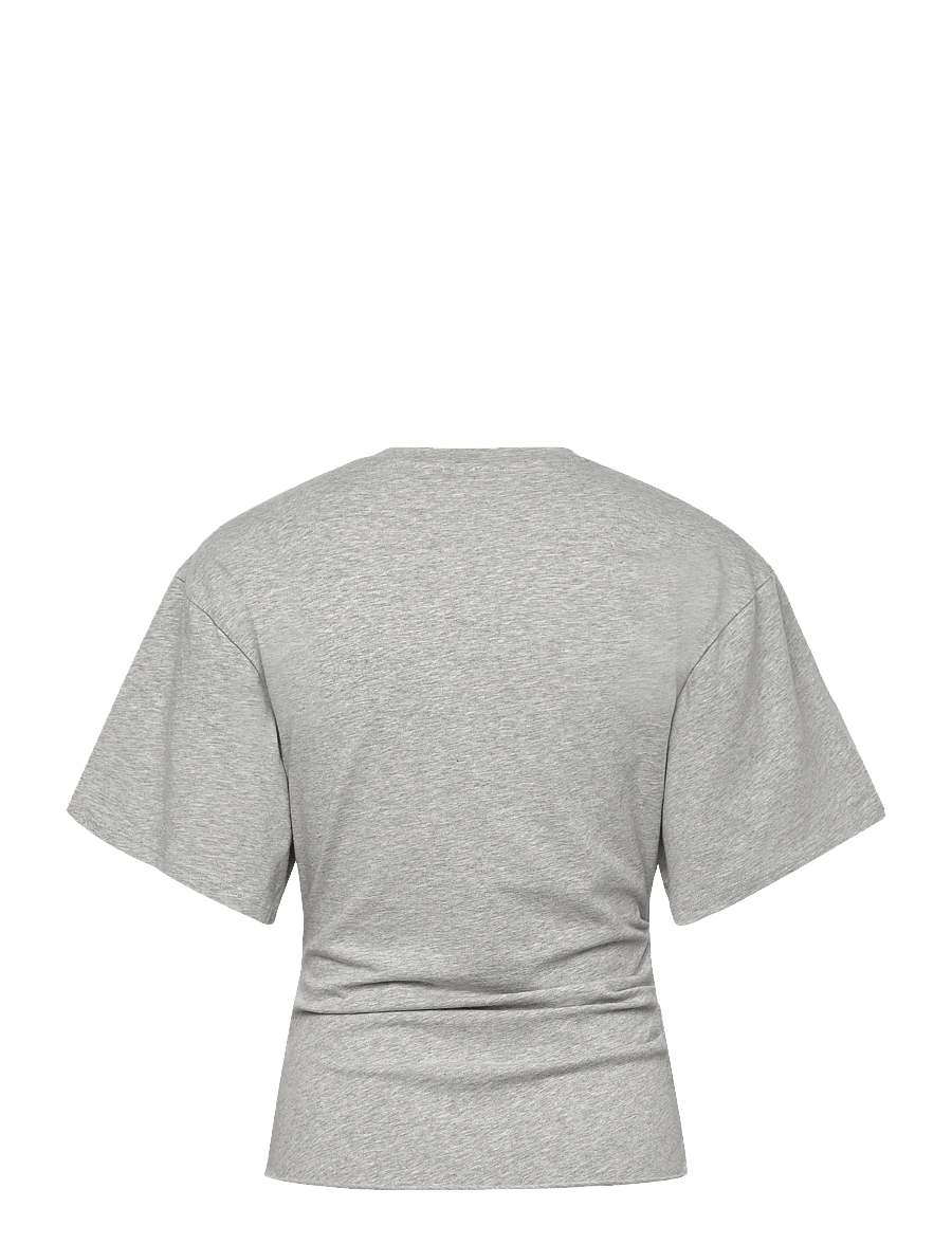 Weekday - Sharon Draped T-shirt - t-shirts - grey melange - 1