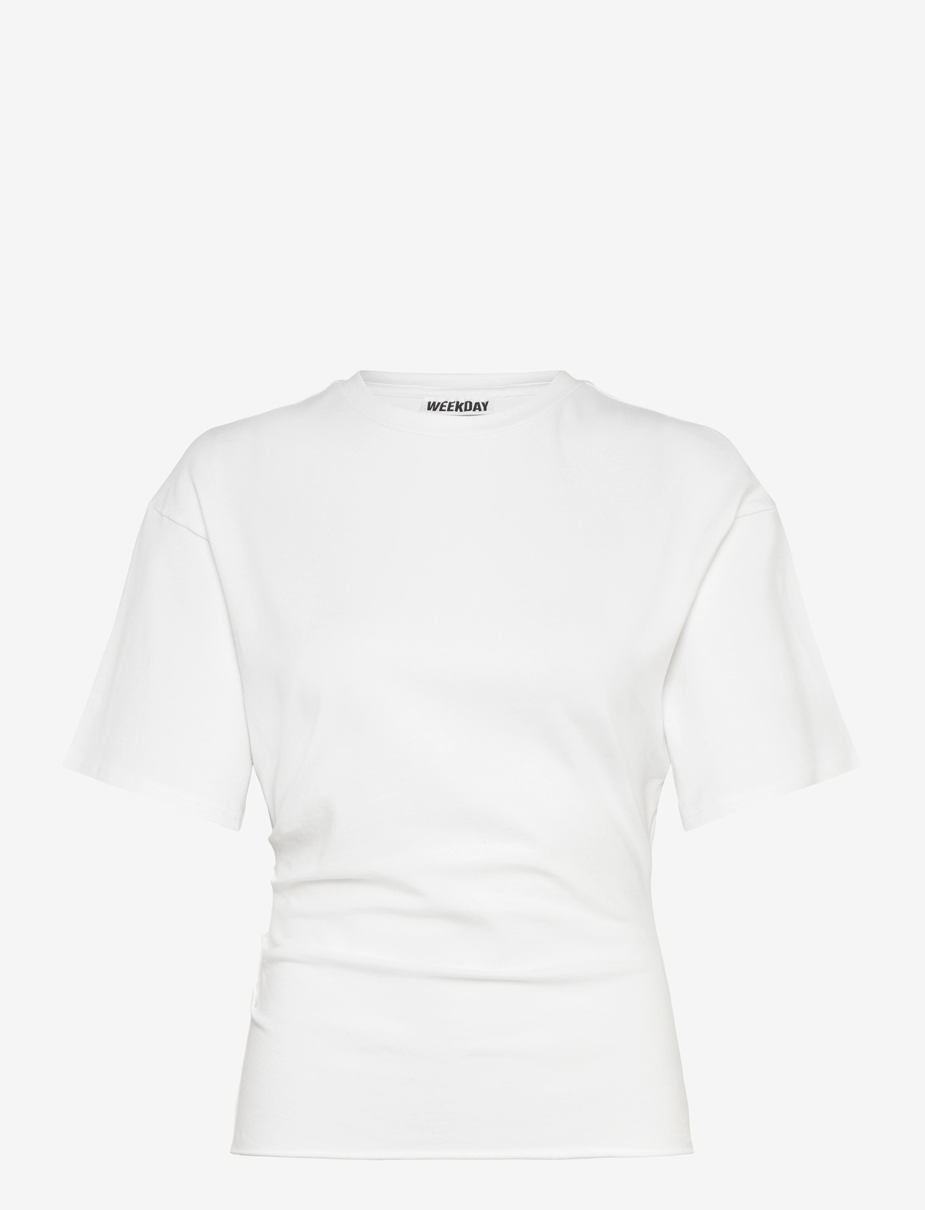 Weekday - Draped Fitted T-shirt - t-shirts - white - 0