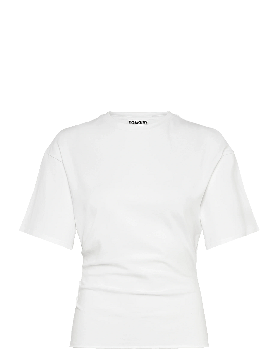 Weekday - Sharon Draped T-shirt - t-shirts - white - 0