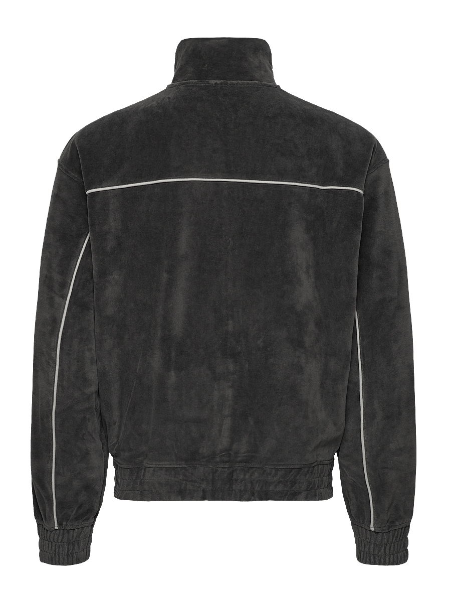 Weekday - Kyoto Velour Track Jacket - casual jakker - grey dark - 1