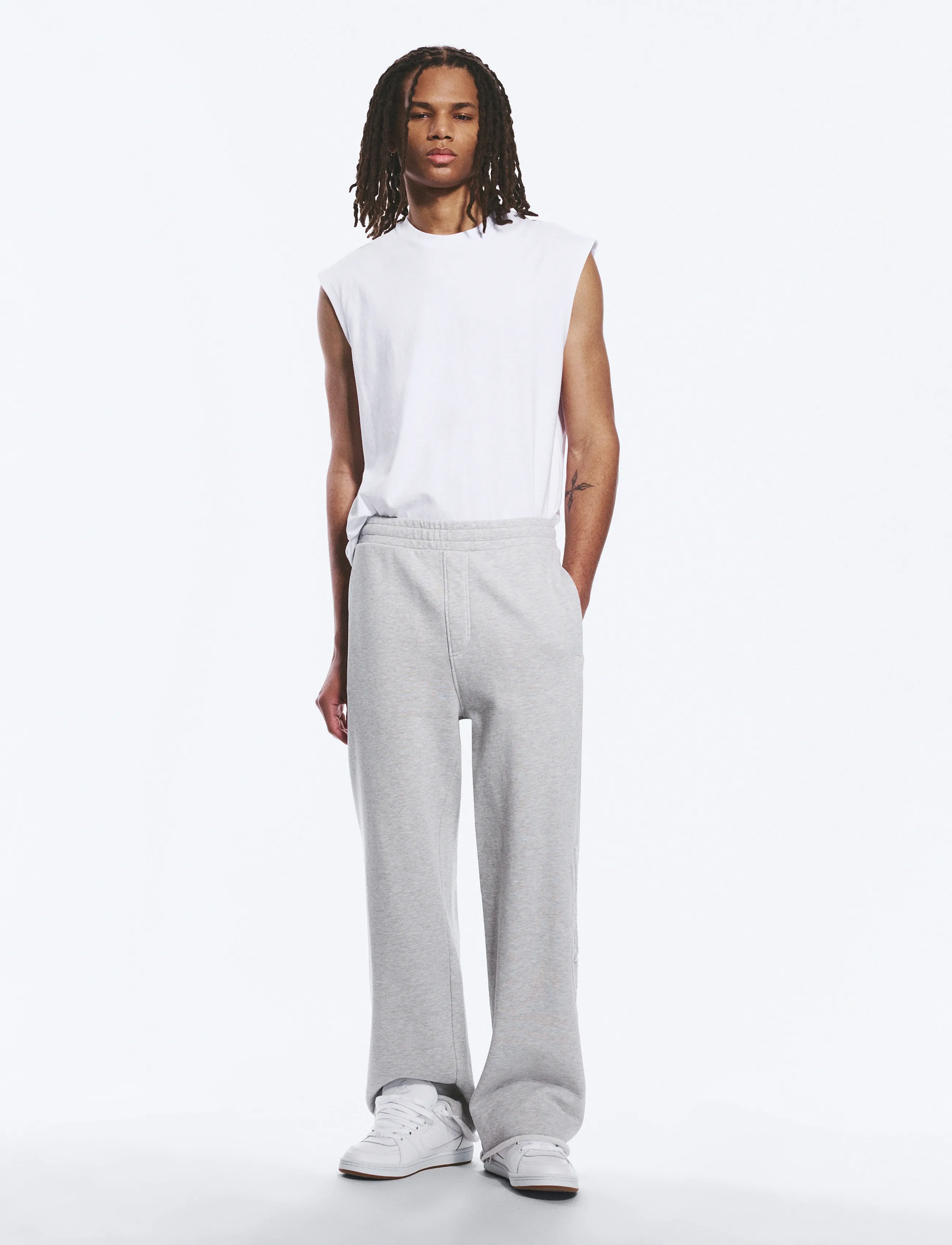 Weekday Mid Rise Loose Straight Leg Sweatpants, M, Unterteile, Grau - Männerswear