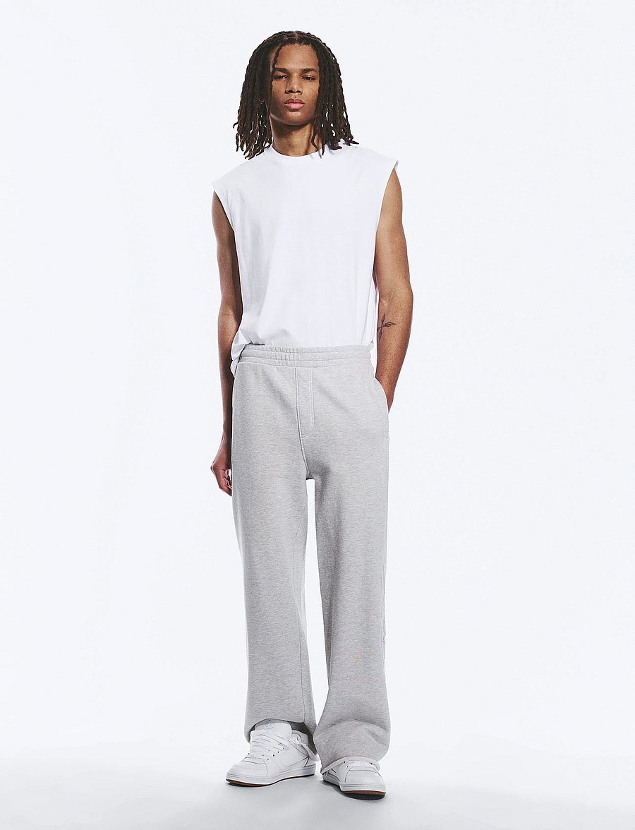 Weekday - Mid Rise Loose Straight Leg Sweatpants - osta olukorra järgi - grey melange - 0