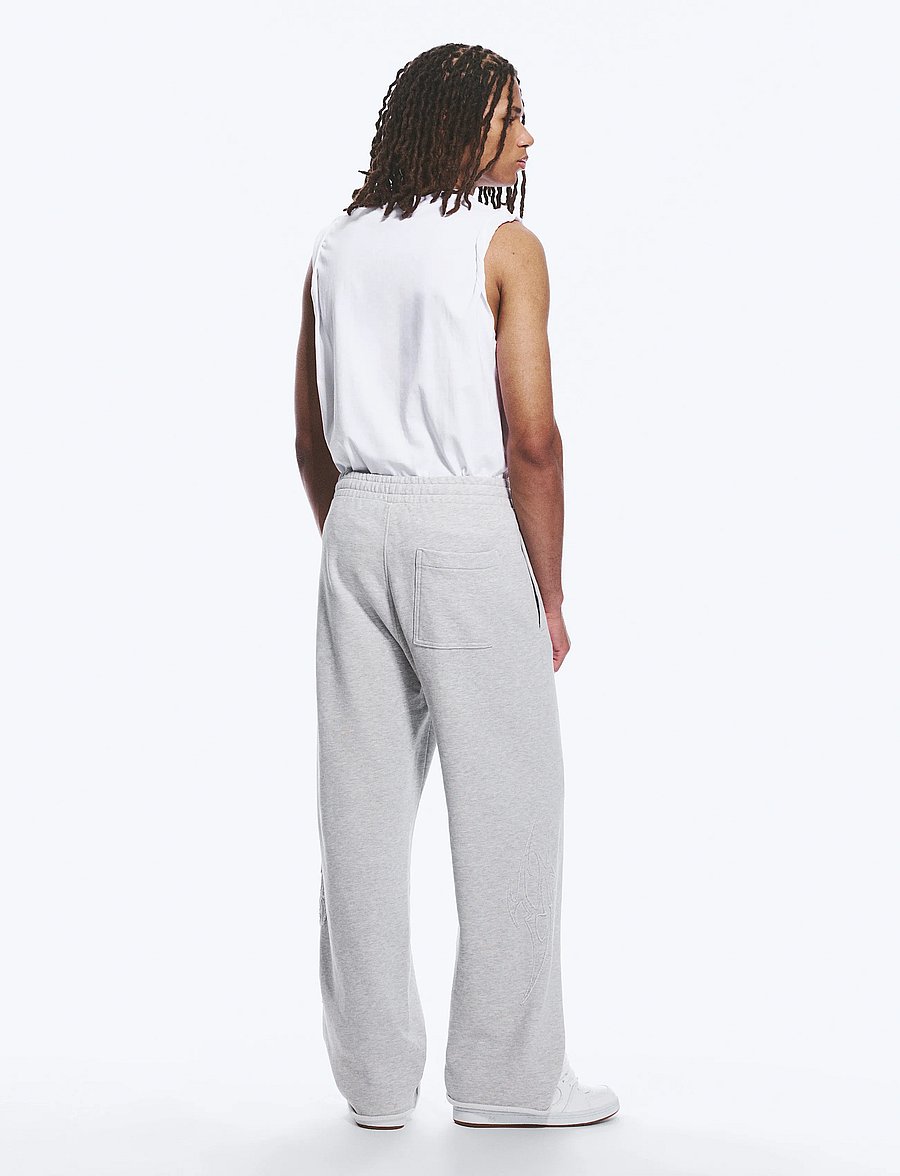 Weekday - Mid Rise Loose Straight Leg Sweatpants - osta olukorra järgi - grey melange - 4