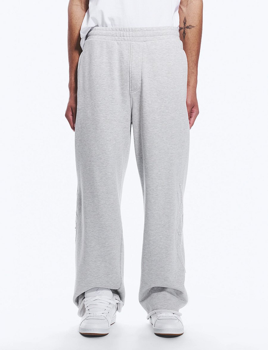 Weekday - Mid Rise Loose Straight Leg Sweatpants - osta olukorra järgi - grey melange - 5
