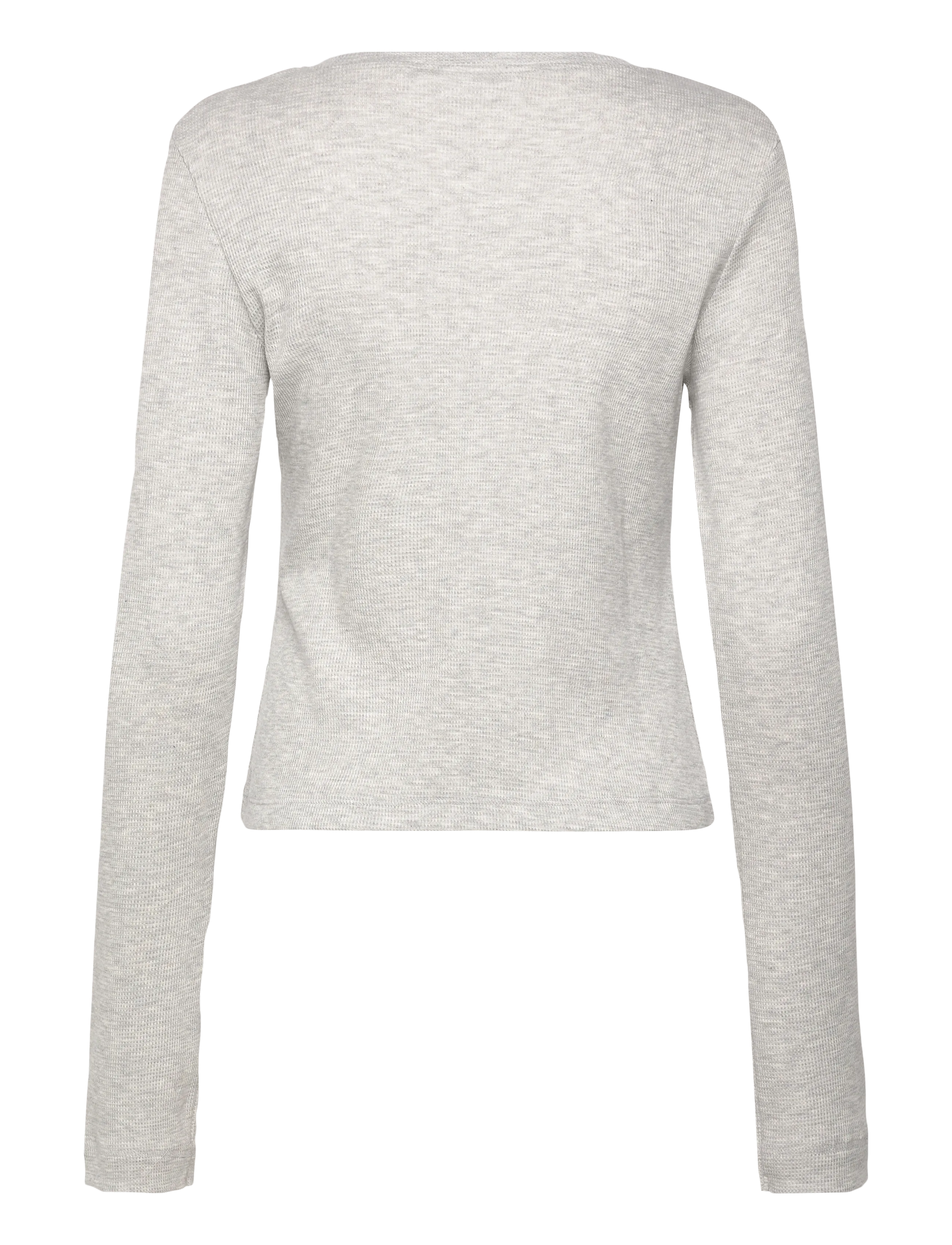 Weekday - Waffled Henley Long Sleeve Top - t-shirts met lange mouwen - grey melange - 1