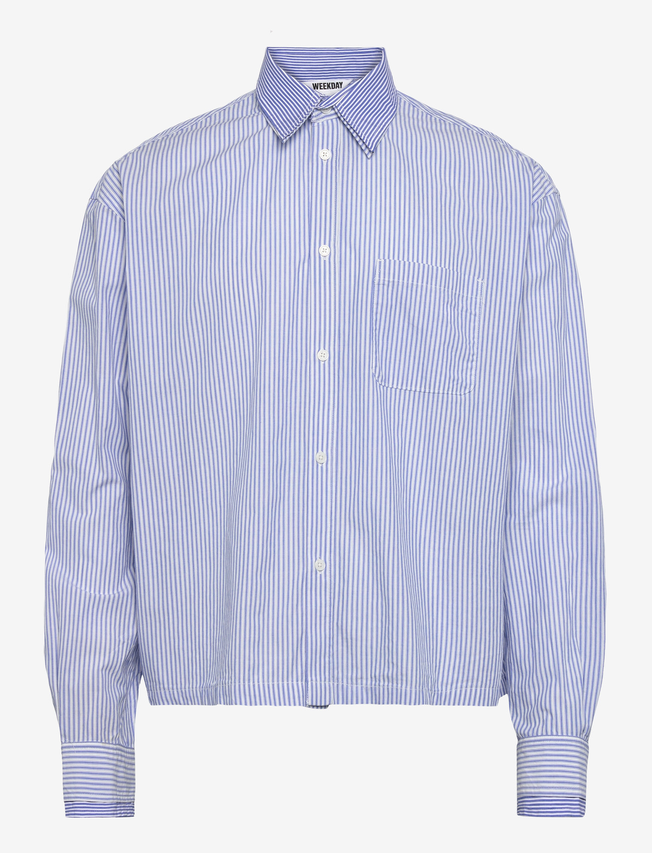 Weekday - Long Sleeve Shirt - randiga skjortor - white/blue stripe - 0