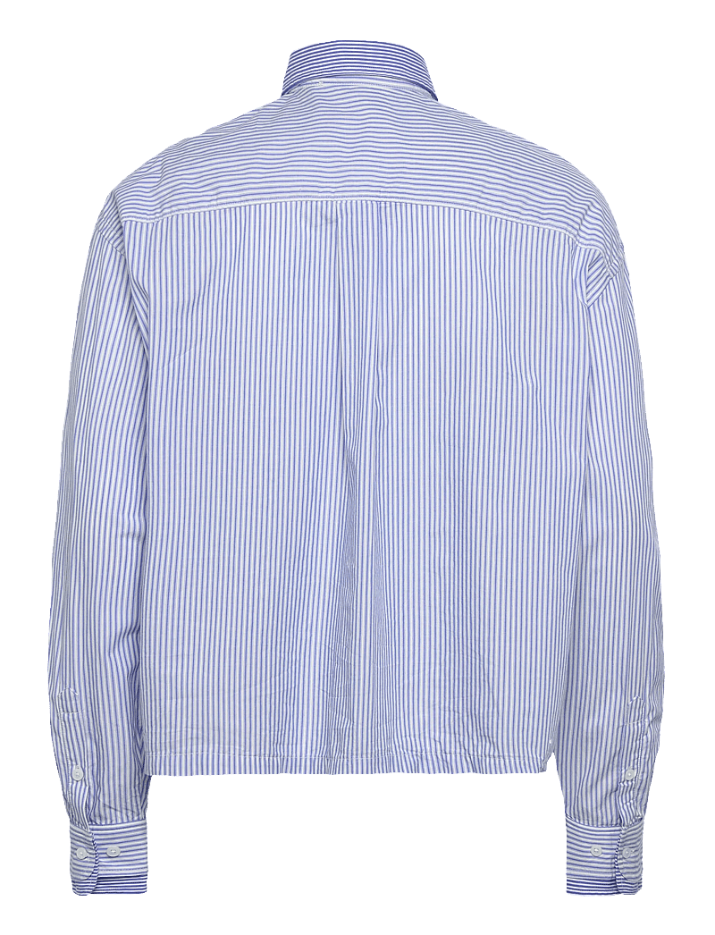 Weekday - Long Sleeve Shirt - randiga skjortor - white/blue stripe - 1