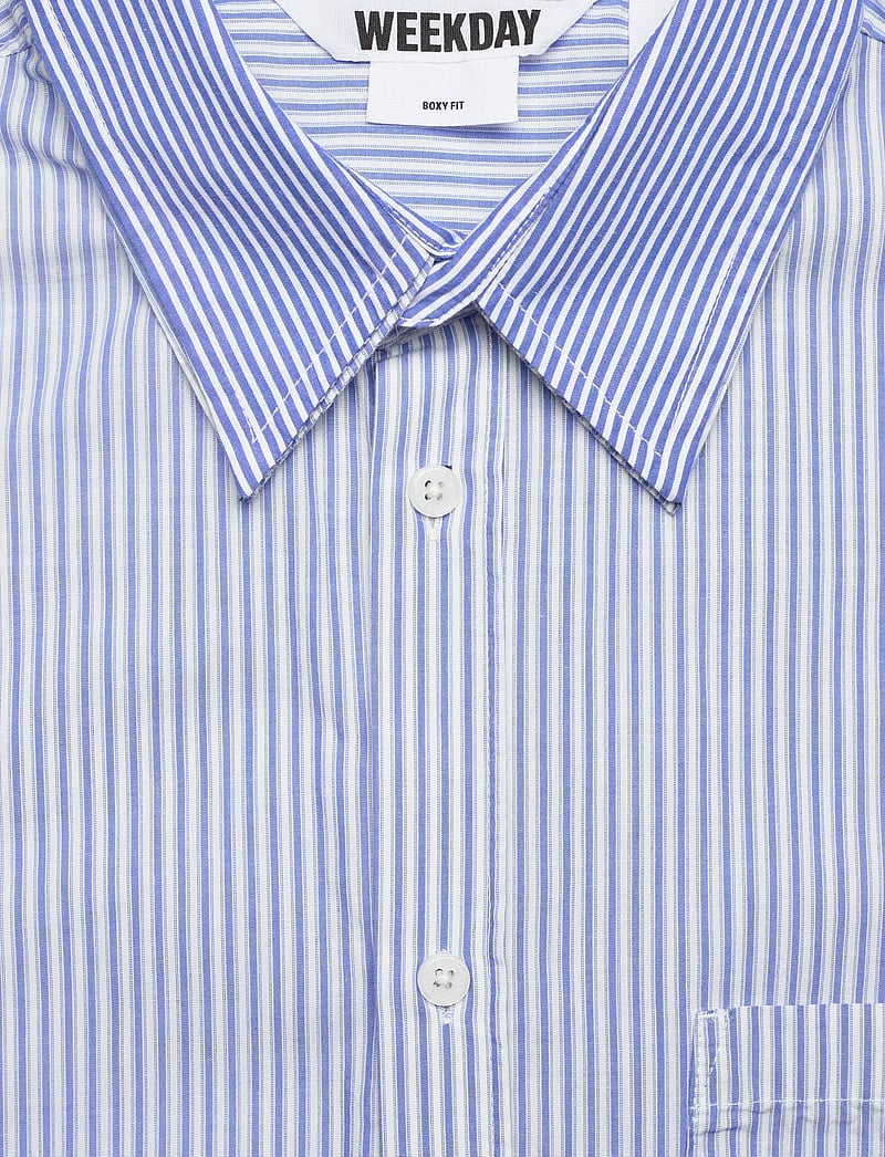 Weekday - Long Sleeve Shirt - randiga skjortor - white/blue stripe - 2