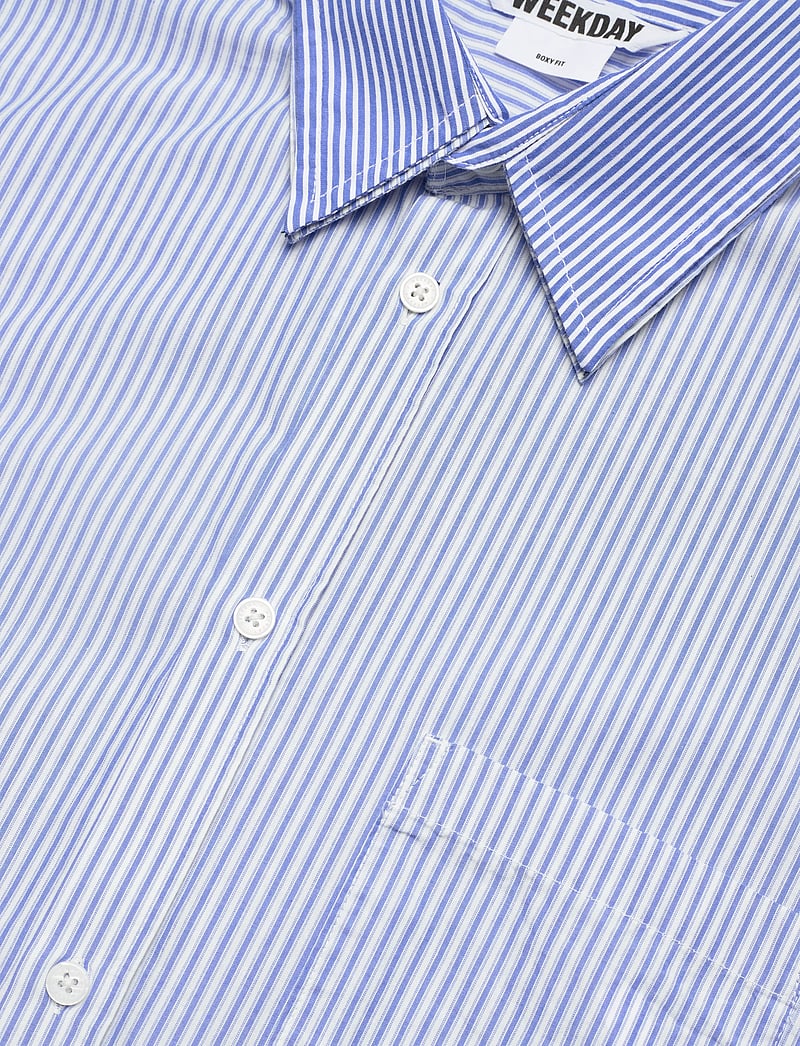 Weekday - Long Sleeve Shirt - randiga skjortor - white/blue stripe - 3