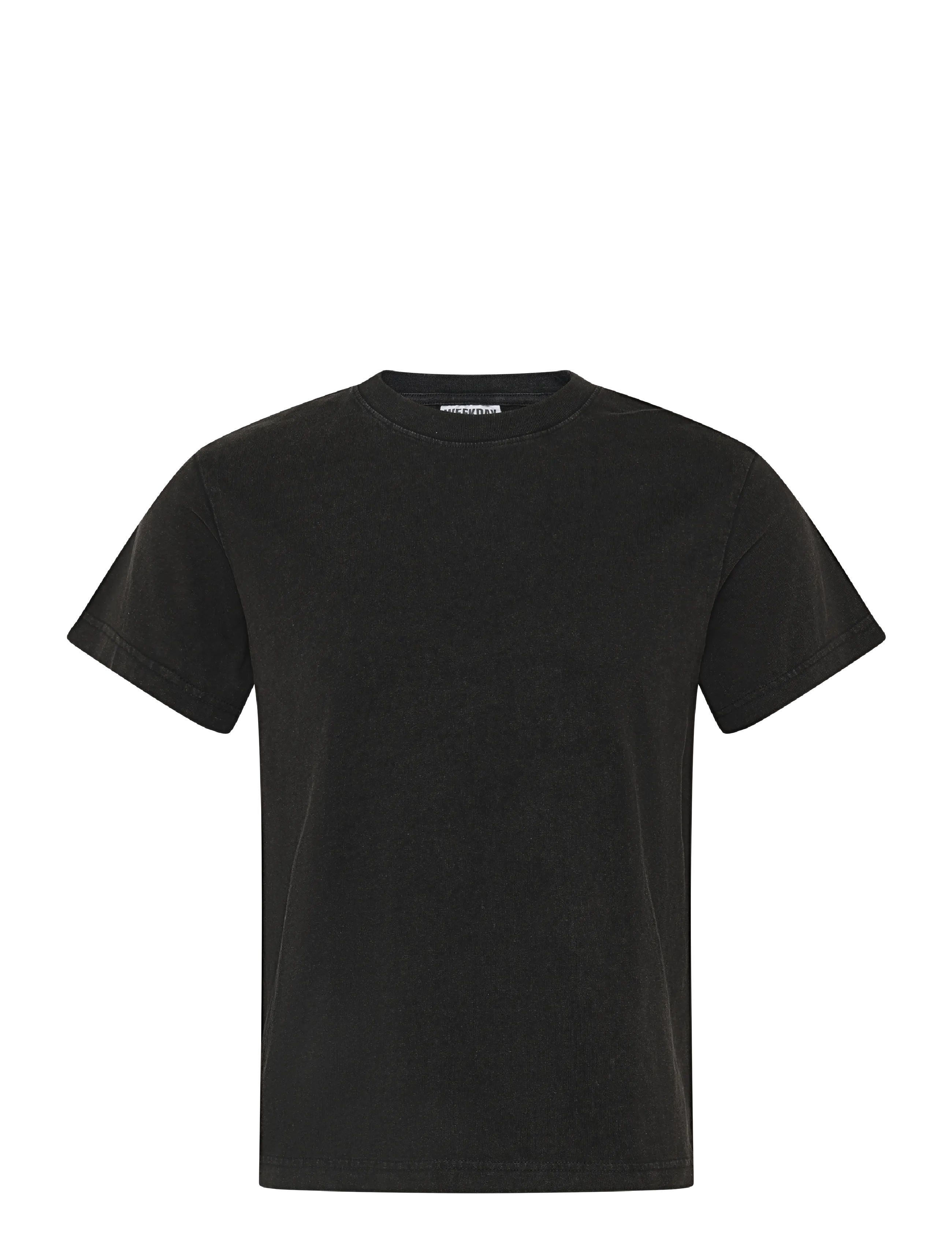 Weekday Shrunken Short-Sleeved Cotton T-Shirt, XS, Black, T-Shirts > Kortærmede, Herre