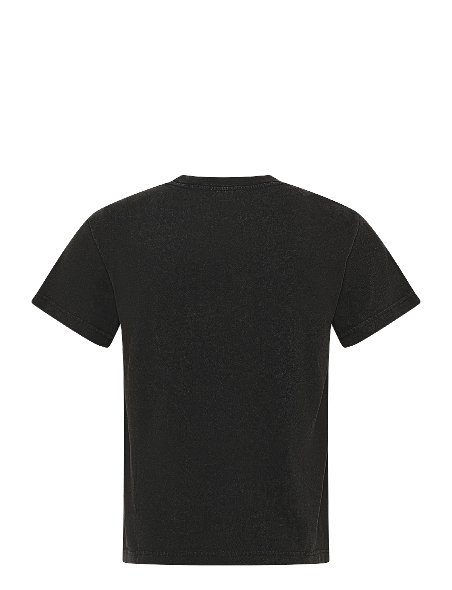 Weekday - Shrunken Short-Sleeved Cotton T-shirt - lyhythihaiset - black - 1
