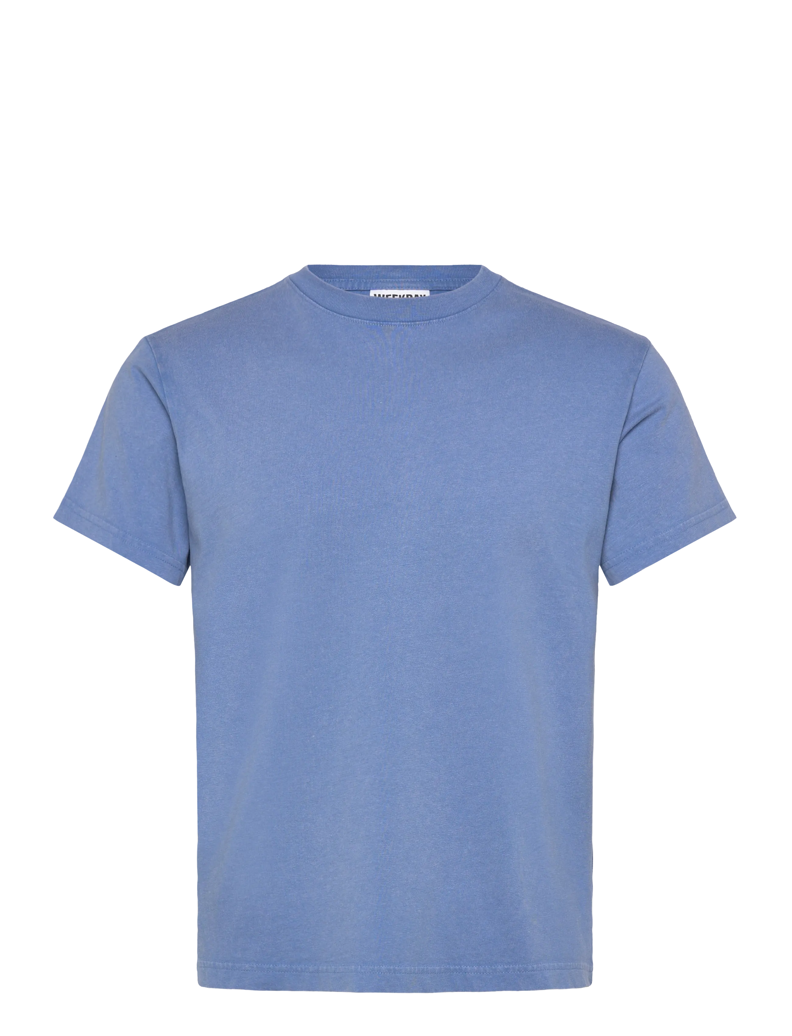 Weekday Shrunken Short-Sleeved Cotton T-Shirt, XS, Blue, T-Shirts > Kortærmede, Herre