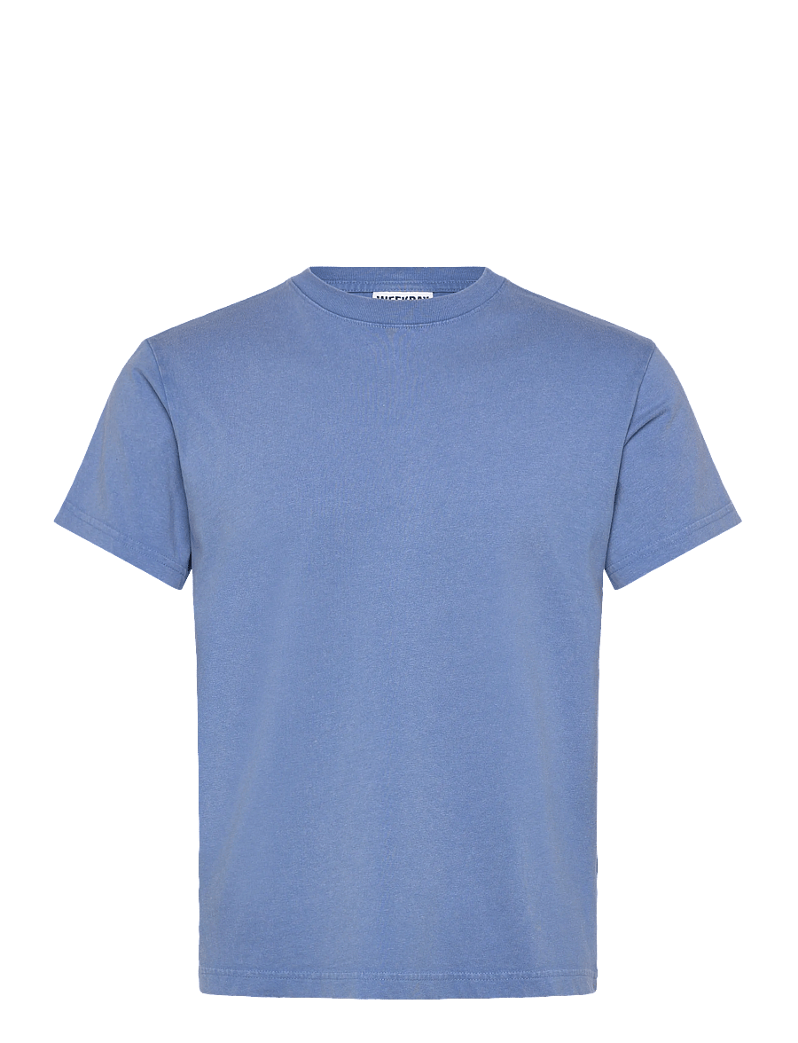 Weekday - Shrunken Short-Sleeved Cotton T-shirt - lühikeste varrukatega t-särgid - blue medium - 0