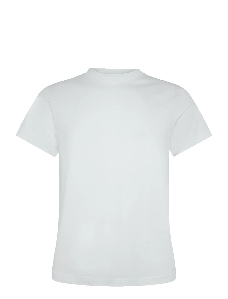 Weekday - Shrunken Short-Sleeved Cotton T-shirt - lühikeste varrukatega t-särgid - white - 0