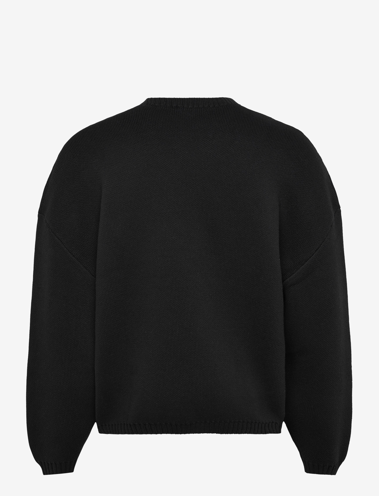 Weekday - Oversized Heavyweight Cotton Sweater - rundhalsad - black - 1