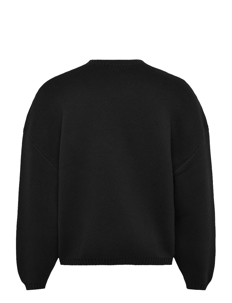 Weekday - Oversized Heavyweight Cotton Sweater - Ümara kaelusega - black - 1
