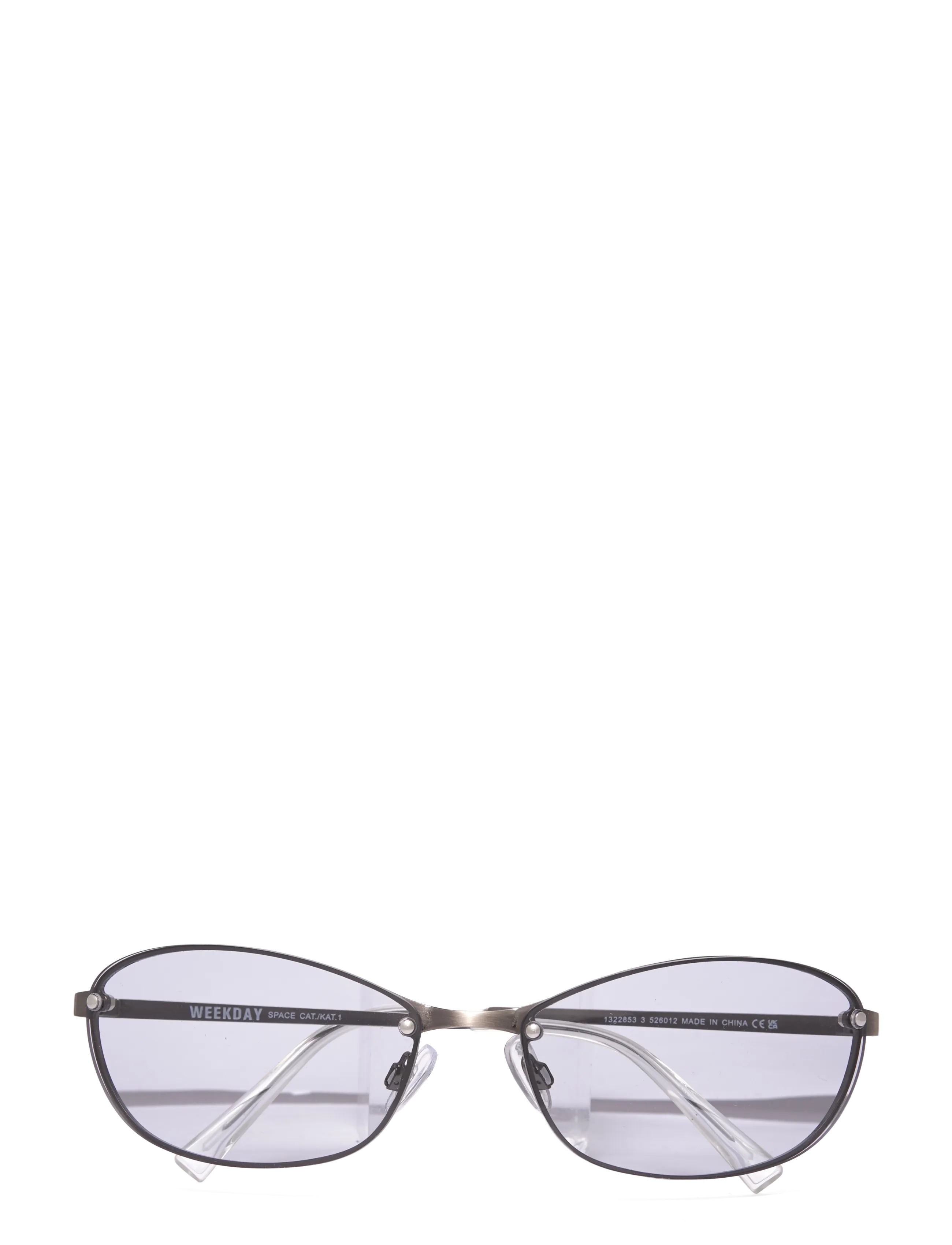 Weekday Oval Metal Frame Unisex Sunglasses, Kvinder, Ovale Metalstel Solbriller, Sølv, Str: ONE SIZE