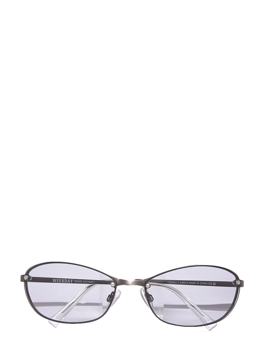 Weekday - Oval Metal Frame Unisex Sunglasses - apvalūs akiniai nuo saulės - silver - 0