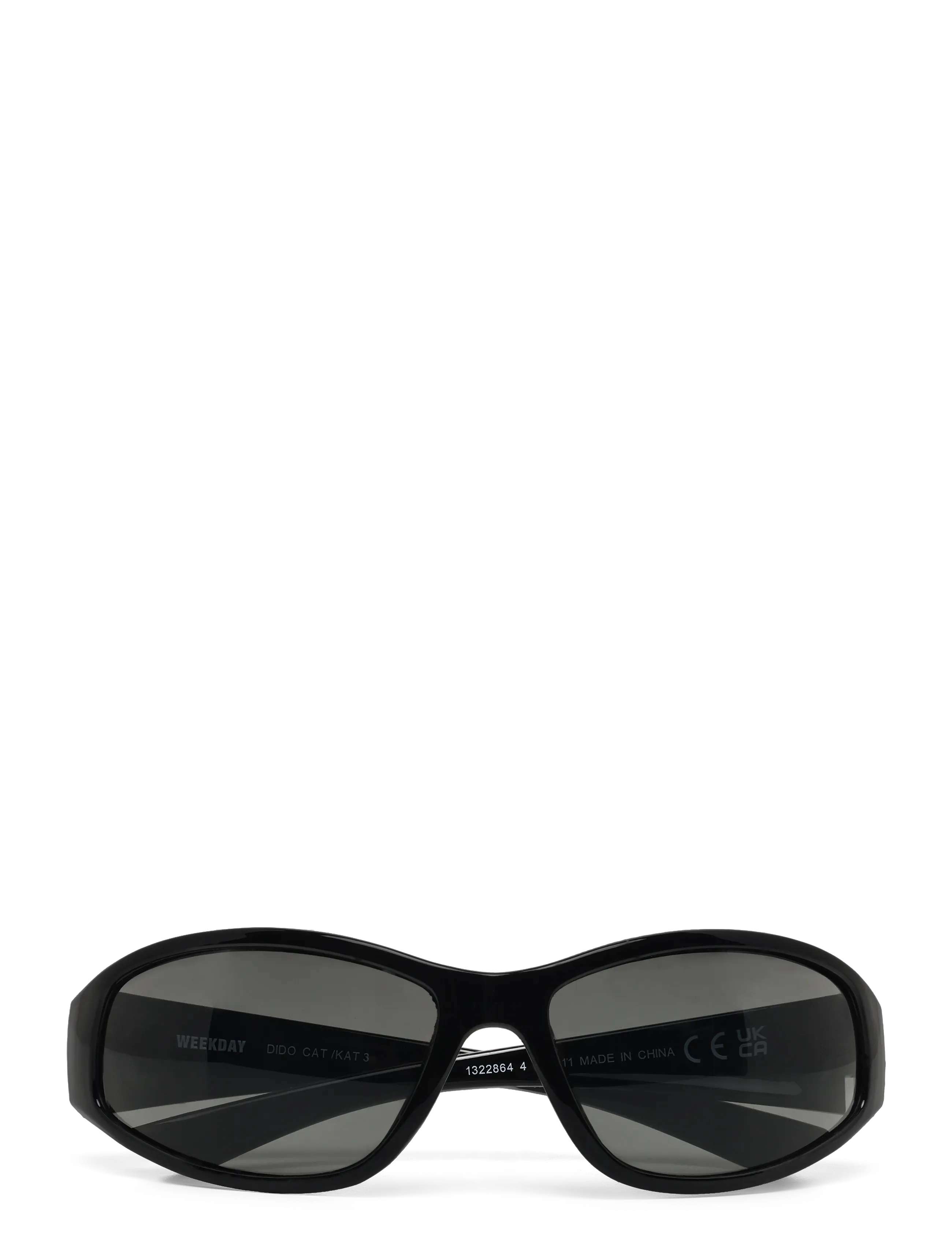 Weekday Wrap-Around Sunglasses, One Size, Black, Solbriller > Wayfarer-Solbriller Med D-Stel, Dame
