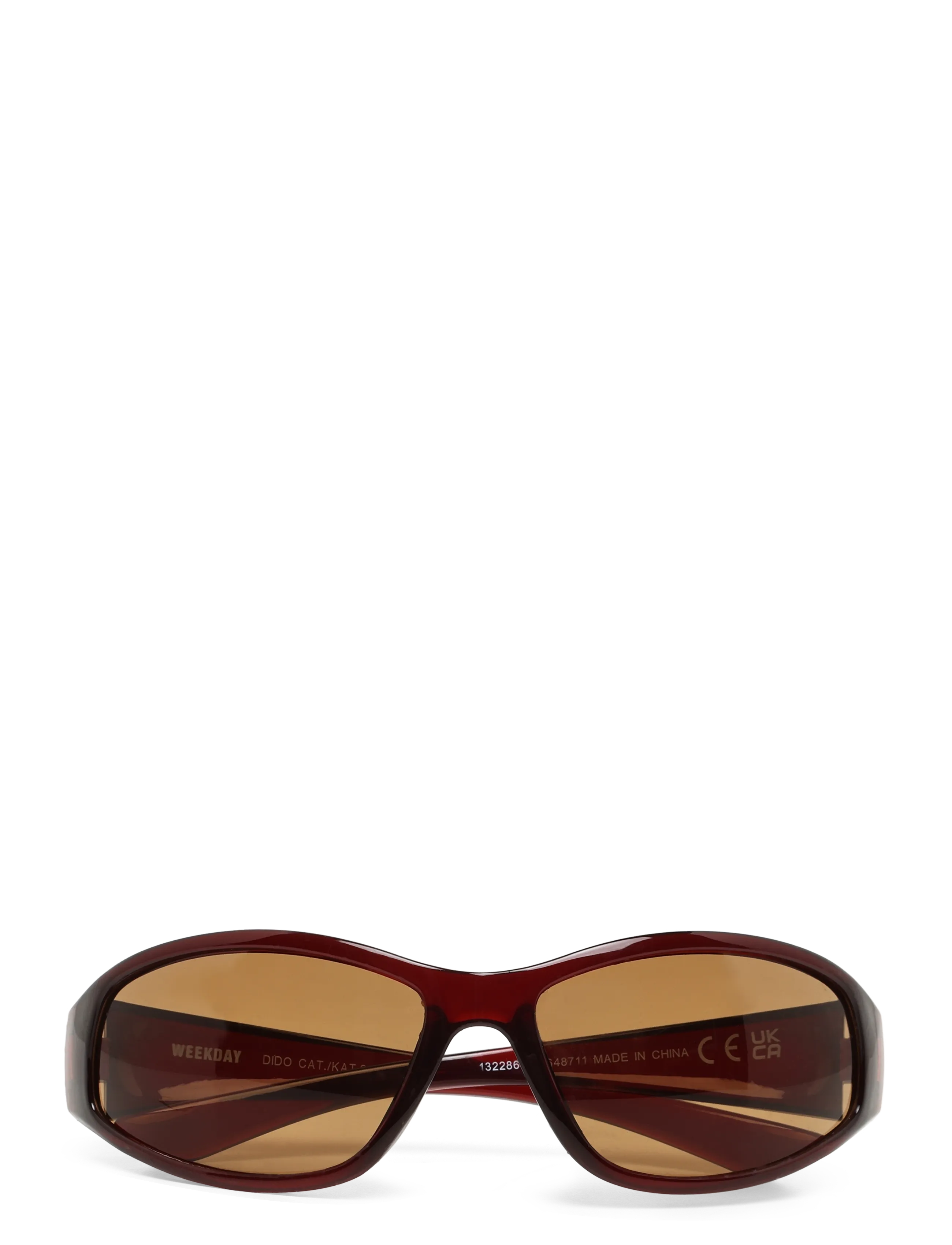 Weekday Wrap-Around Sunglasses, One Size, Burgunderrot - D-frame- Wayfarer Frauen