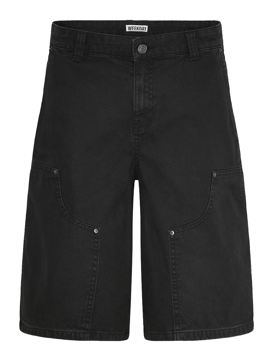 Weekday - Washed Carpenter Shorts - casual shorts - washed black - 0