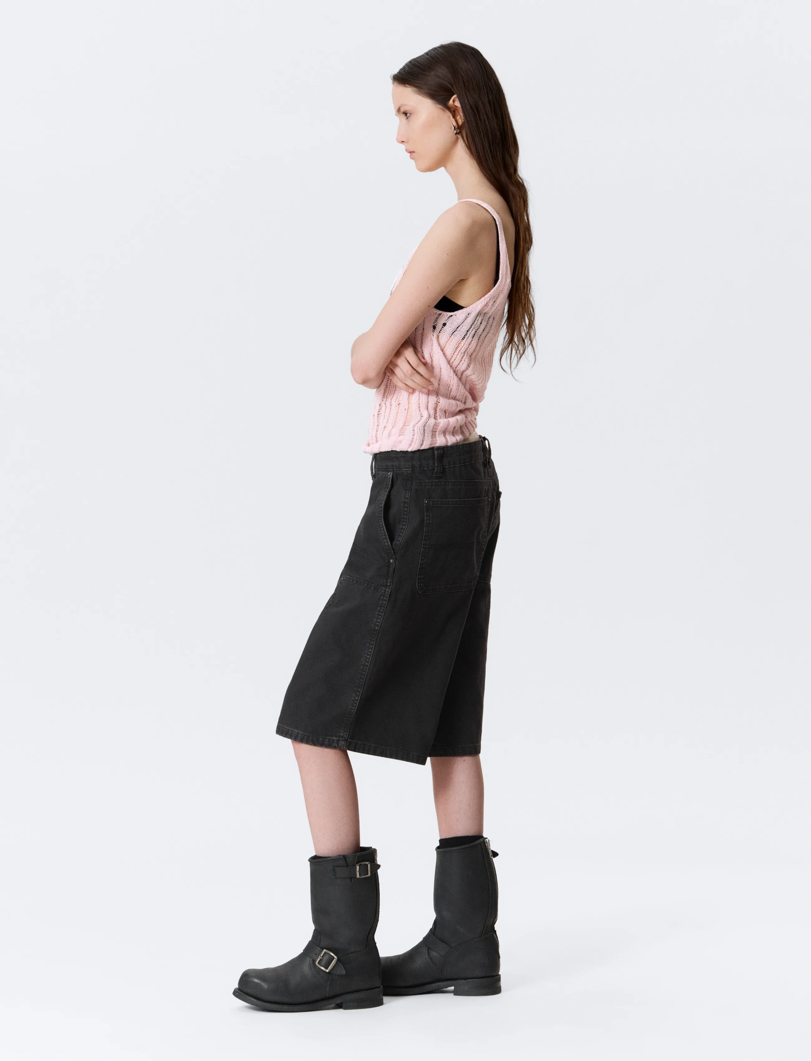 Weekday - Washed Carpenter Shorts - casual shorts - washed black - 4