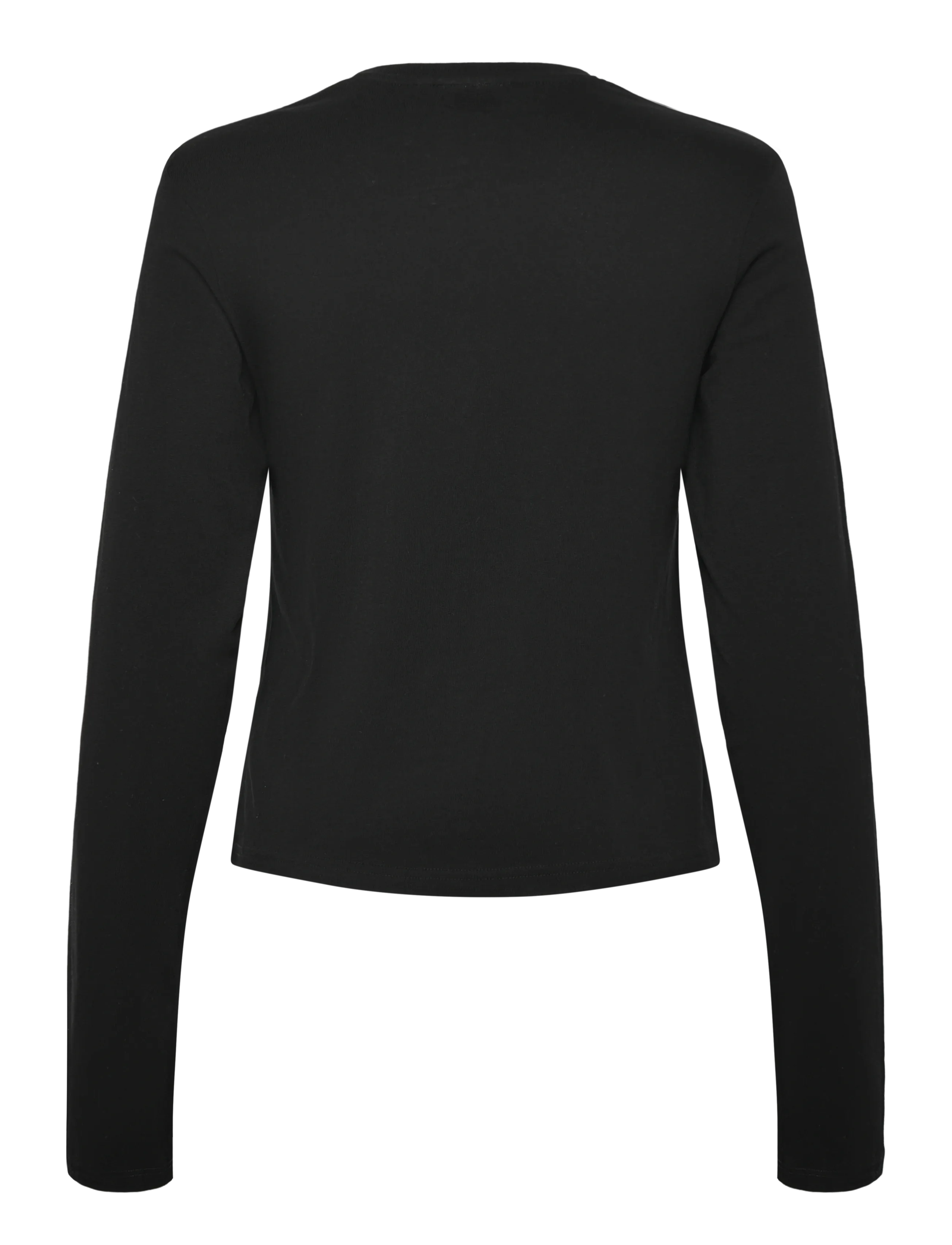 Weekday - Slim Long-Sleeved Cotton Top - topy z długimi rękawami - black - 1