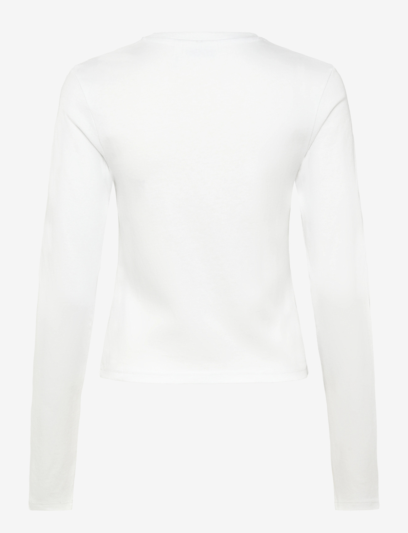 Weekday - Slim Long-Sleeved Cotton Top - langærmede toppe - white - 1