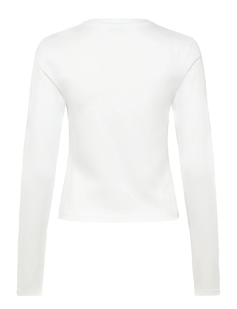Weekday - Slim Long-Sleeved Cotton Top - hauts à manches longues - white - 1