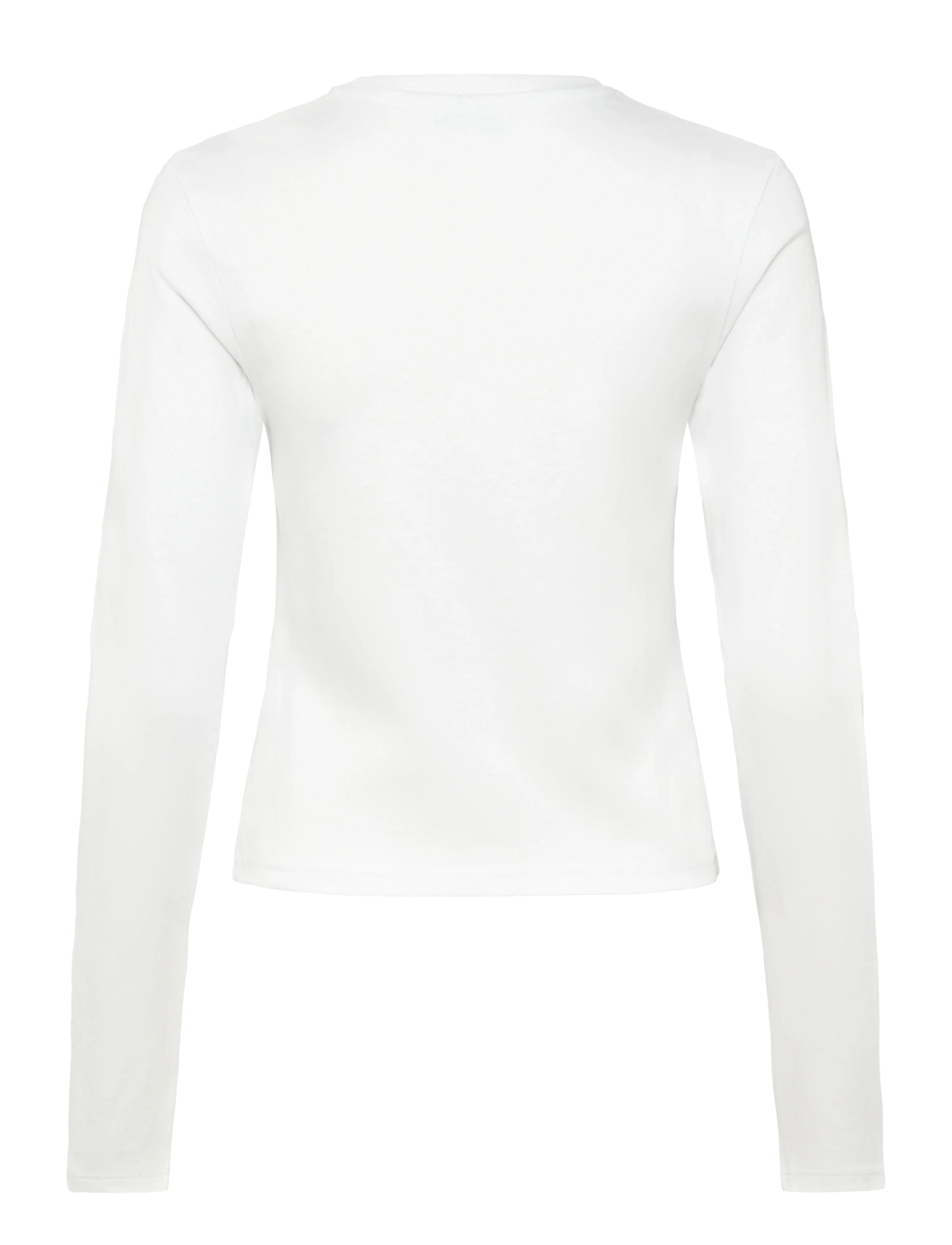 Weekday - Slim Long-Sleeved Cotton Top - långärmade toppar - white - 1