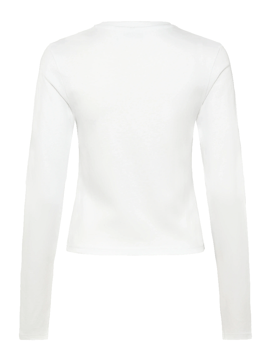 Weekday - Slim Long-Sleeved Cotton Top - langærmede toppe - white - 1
