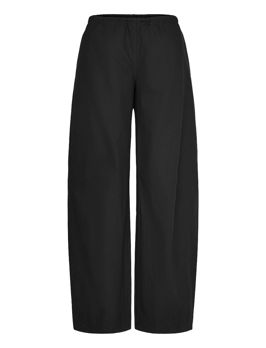 Weekday - Low Rise Loose Pull-on Trousers - bukser med brede ben - black - 1