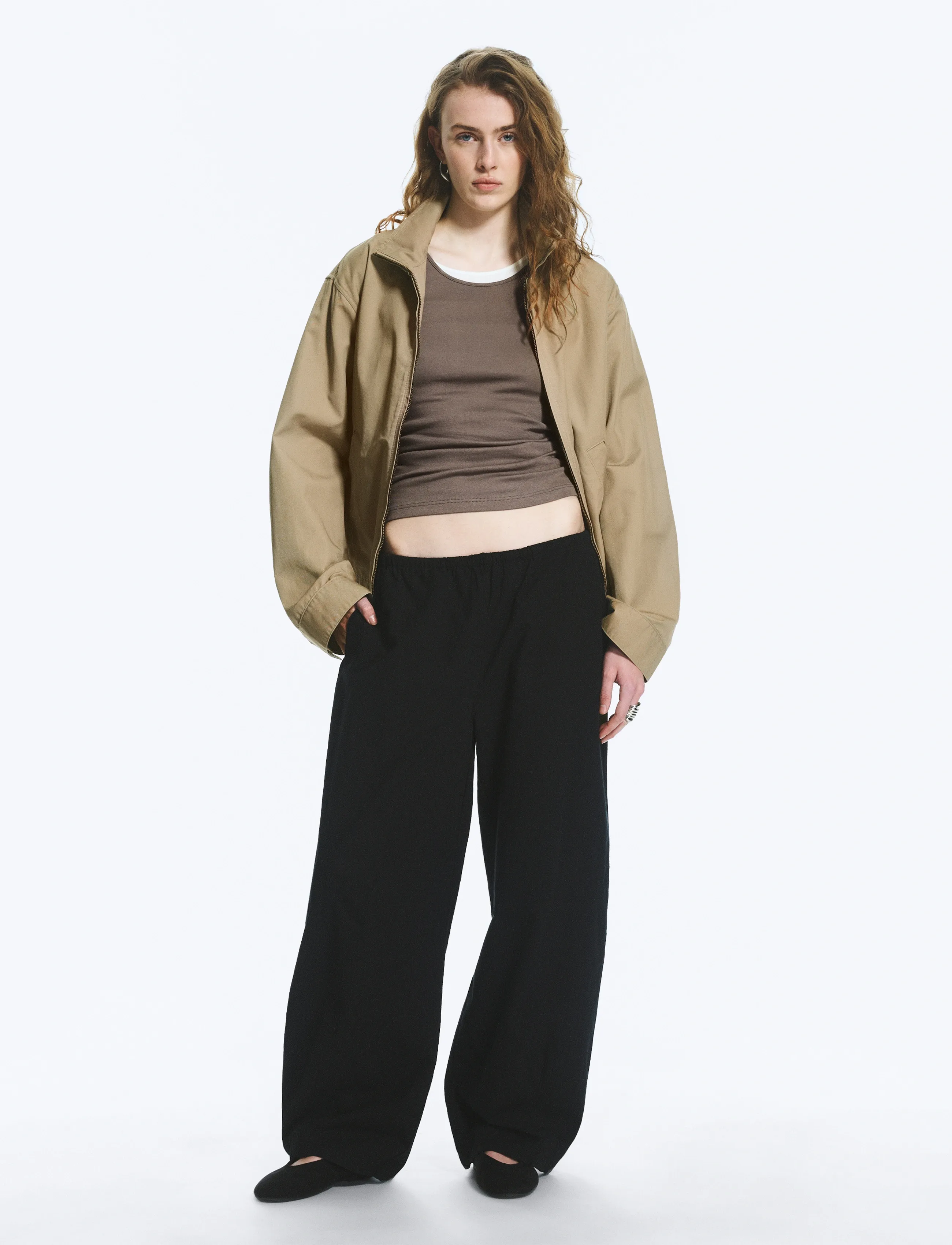 Weekday Low Rise Loose Pull-On Trousers, XS, Schwarz - Wide Leg, Frauen