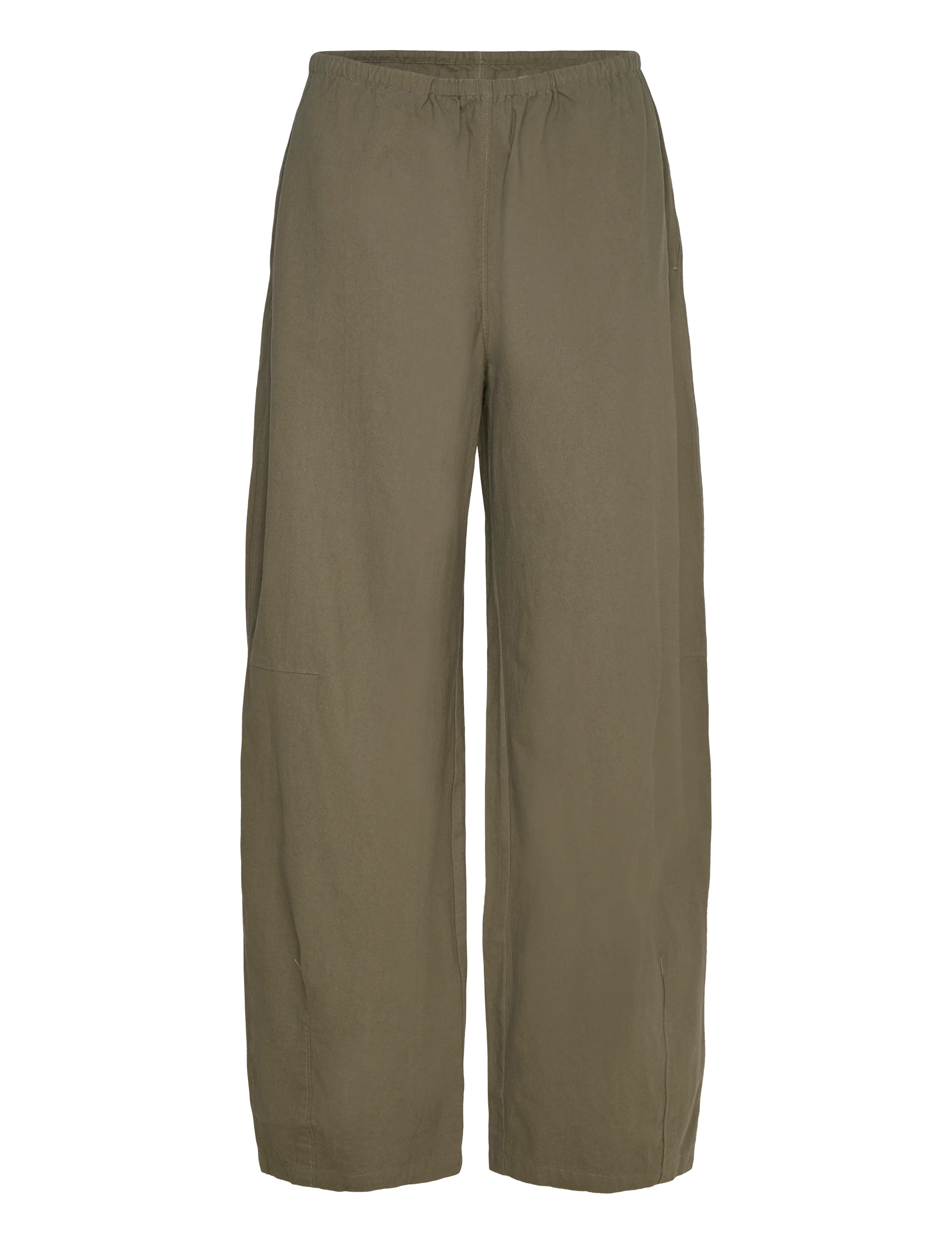 Weekday Low Rise Loose Pull-On Trousers, L, Khakigrün - Wide Leg, Frauen
