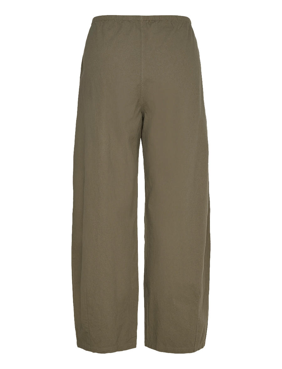 Weekday - Low Rise Loose Pull-on Trousers - bukser med brede ben - khaki green - 1