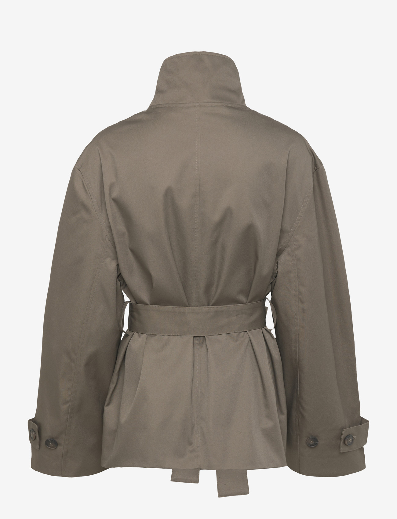 Weekday - Short Oversized Funnel Neck Trench Coat - rykfrakkar - grey medium dusty - 1