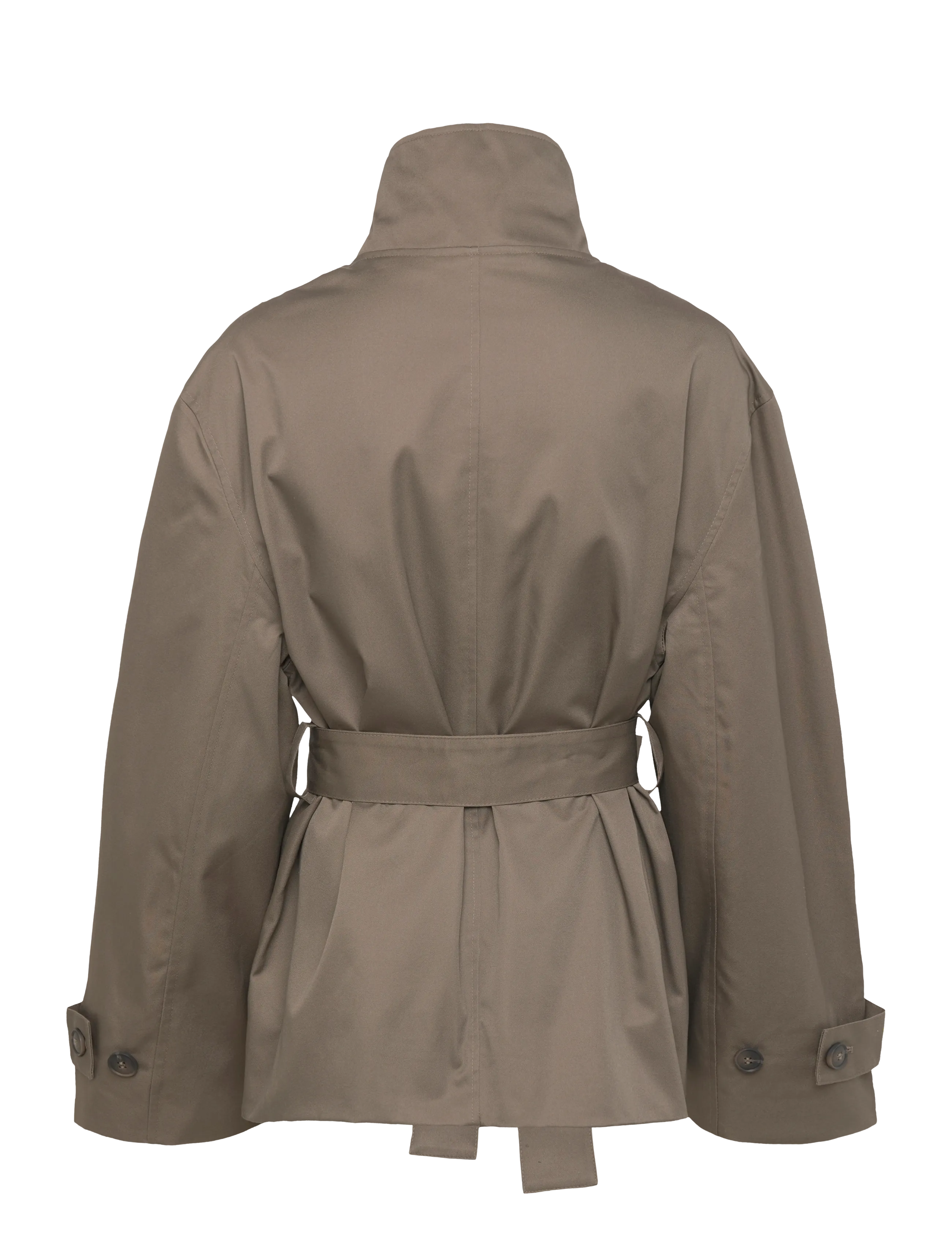 Weekday - Short Oversized Funnel Neck Trench Coat - trench coats - grey medium dusty - 1