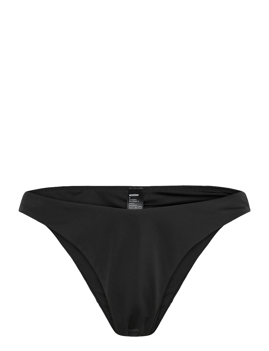 Weekday - Mid-Rise Ruched Brazilian Bikini Bottoms - brazilian bikiinid - black - 0