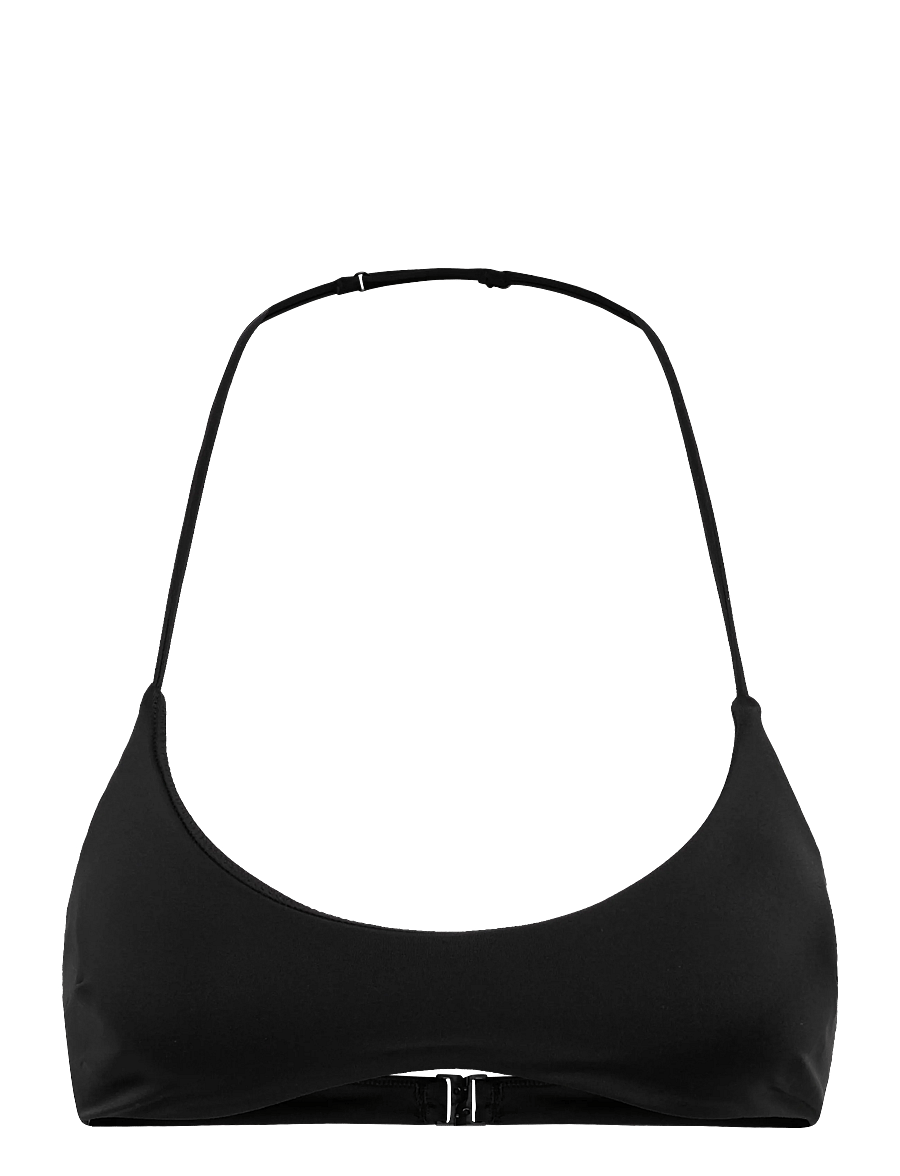 Weekday - Minimal Halter Bikini Top - bandeau-bikinis - black - 0