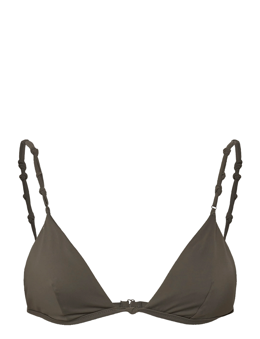 Weekday - Knot Triangle Bikini Top - kolmnurksed bikiinid - dark mole - 0
