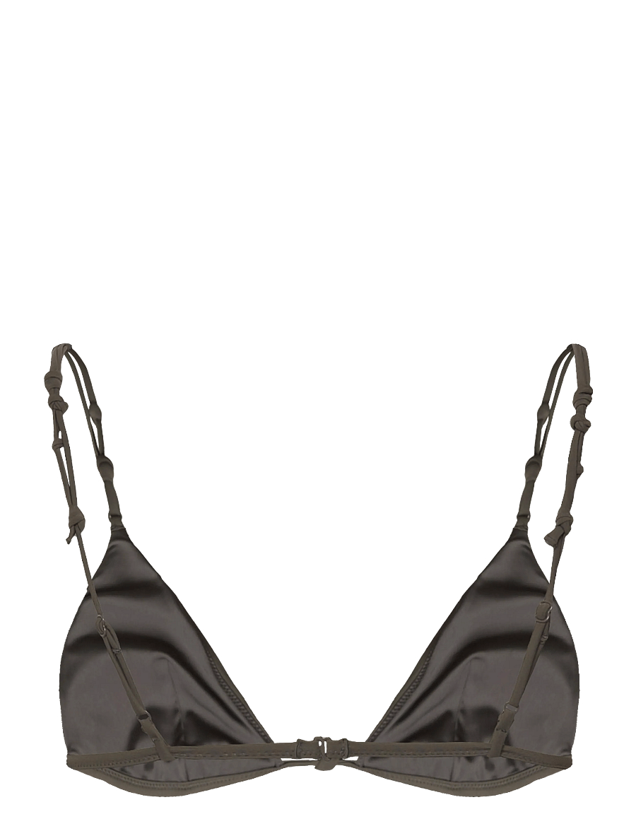 Weekday - Knot Triangle Bikini Top - kolmnurksed bikiinid - dark mole - 1