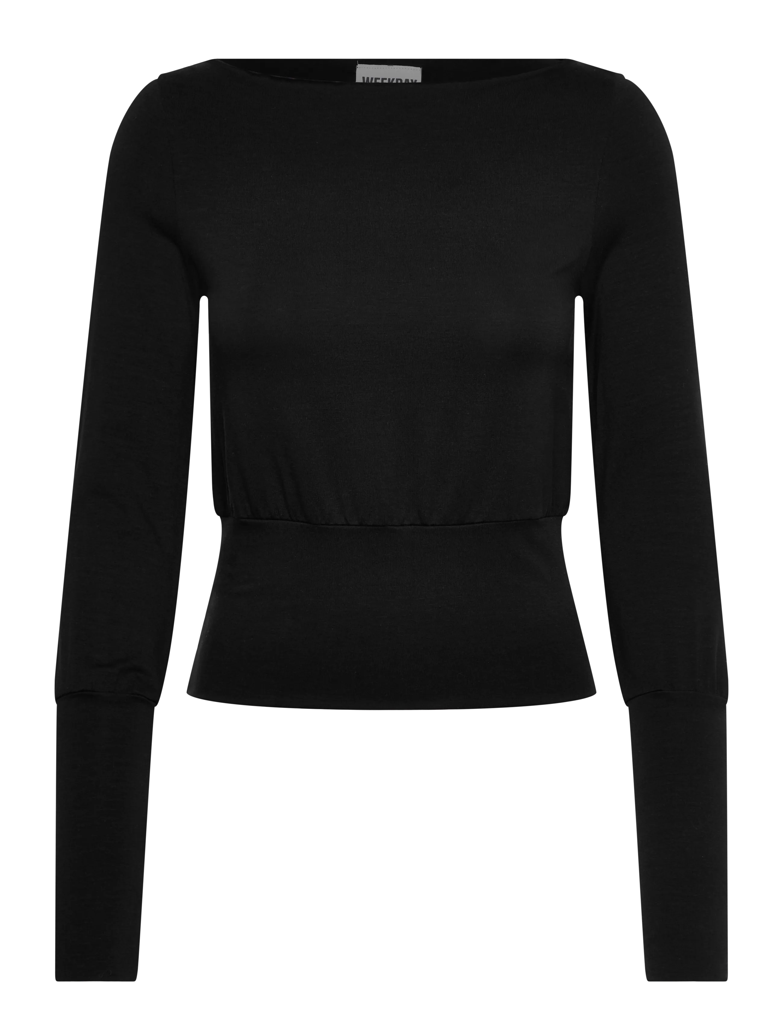 Weekday Boatneck Long Sleeve Top - Weekday - BLACK / black