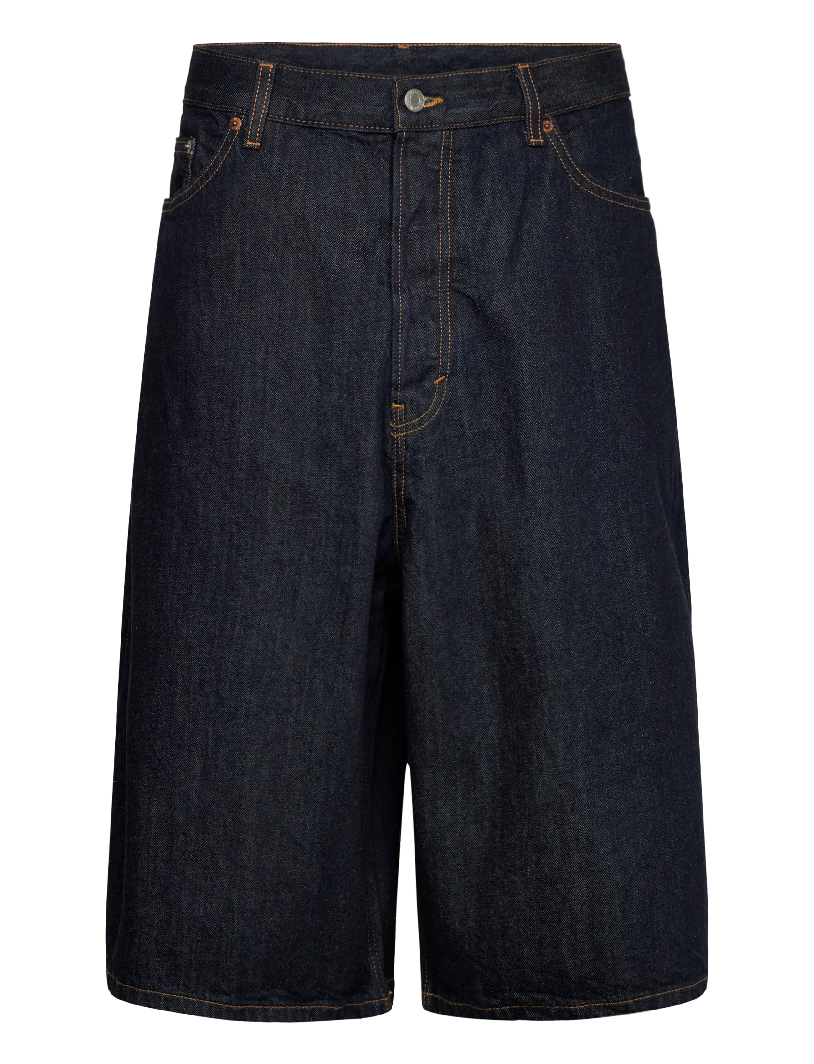 Weekday - Void Mid Rise Loose Long Denim Shorts - lühikesed teksapüksid - blue rinse - 1