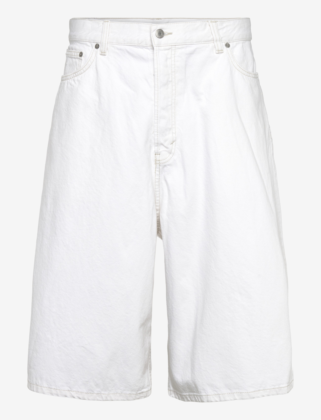 Weekday - Void Mid Rise Loose Long Denim Shorts - lühikesed teksapüksid - dirty white - 0