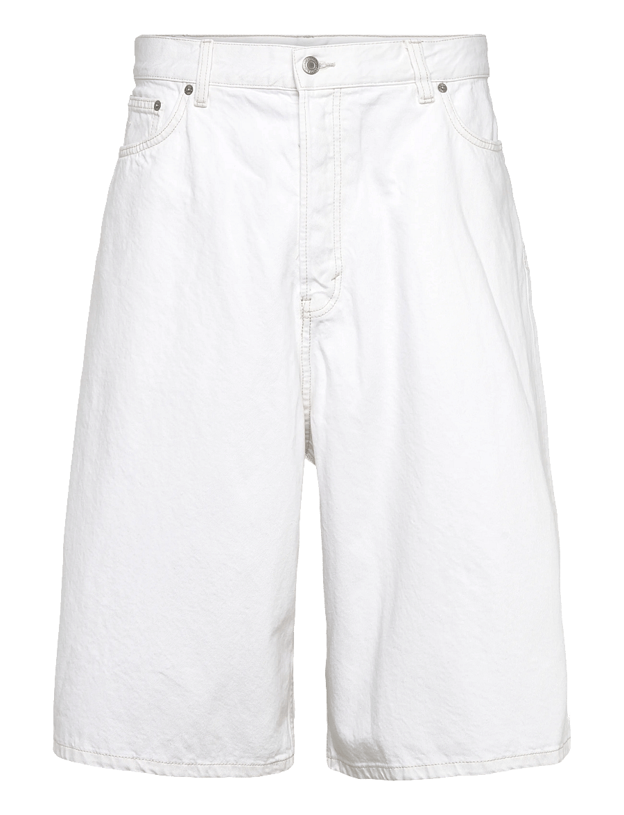 Weekday - Void Mid Rise Loose Long Denim Shorts - jorts - dirty white - 1